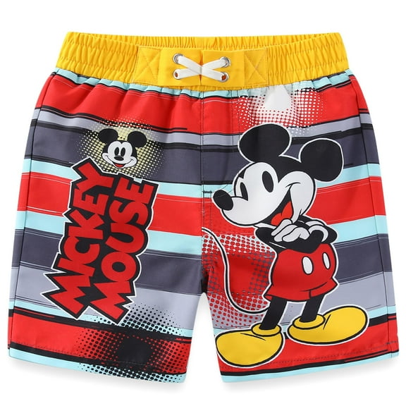 Disney Mickey Mouse Boys UPF 50 Swim Trunks Bathing Suit (Boys), Sizes 2T-7