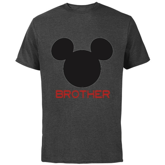 Disney Mickey Mouse Brother Family - Short Sleeve Cotton T-Shirt for Adults - Customized-Charcoal