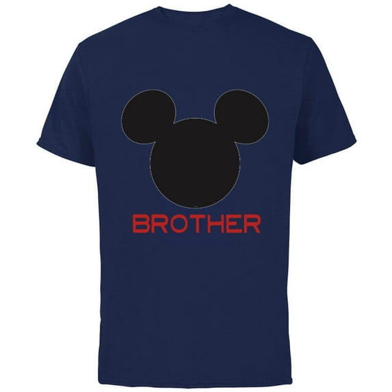 Disney Mickey Mouse Brother Family - Short Sleeve Cotton T-Shirt for Adults - Customized-Navy