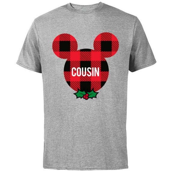 Disney Mickey Mouse COUSIN Holiday Family - Short Sleeve Cotton T-Shirt for Adults - Customized-Athletic Heather