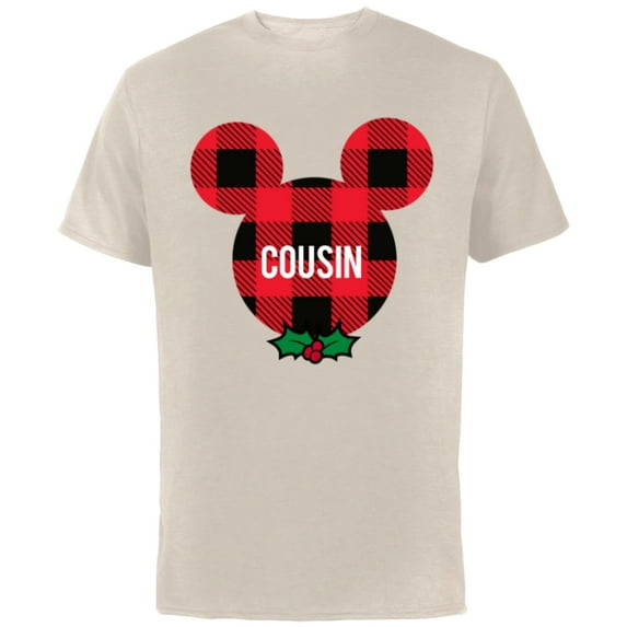 Disney Mickey Mouse COUSIN Holiday Family - Short Sleeve Cotton T-Shirt for Adults - Customized-Natural
