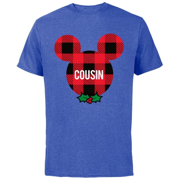Disney Mickey Mouse COUSIN Holiday Family - Short Sleeve Cotton T-Shirt for Adults - Customized-Royal Heather