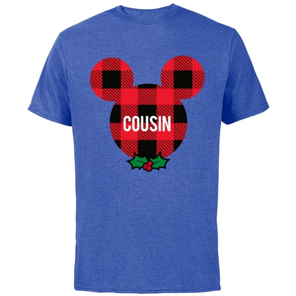 Disney Mickey Mouse COUSIN Holiday Family - Short Sleeve Cotton T-Shirt for Adults - Customized-Royal Heather