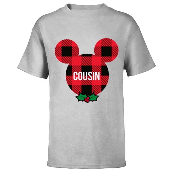 Disney Mickey Mouse COUSIN Holiday Family - Short Sleeve T-Shirt for Kids - Customized-Athletic Heather