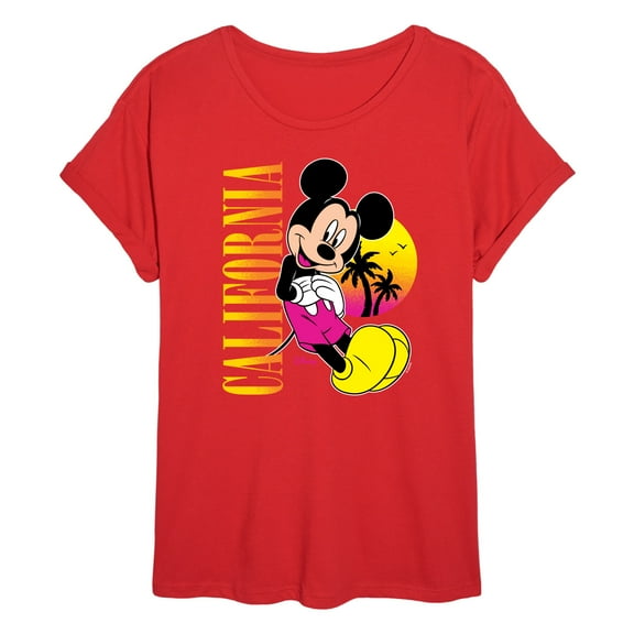 Disney - Mickey Mouse California - Womens Oversized Graphic T-Shirt