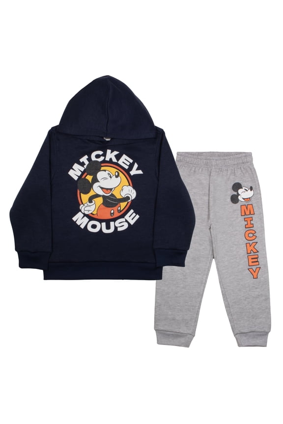 Mickey Mouse Cartoon Boys Hoodie and Sweatpants 2-Piece Set for Kids and Toddler (Size 4-8)