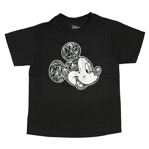 Disney Mickey Mouse Cartoon Character Little Boys Black T-Shirt (Large 5/6)