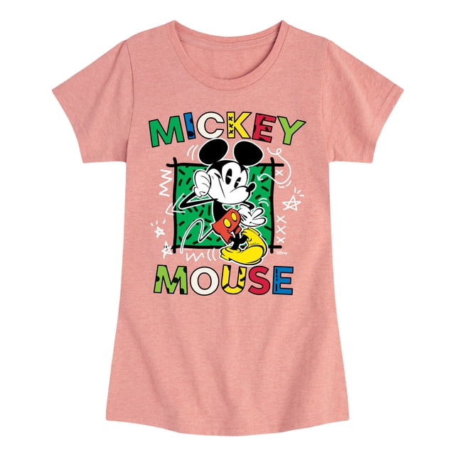 Disney - Mickey Mouse Cartoon Pop - Toddler & Youth Girls Short Sleeve ...