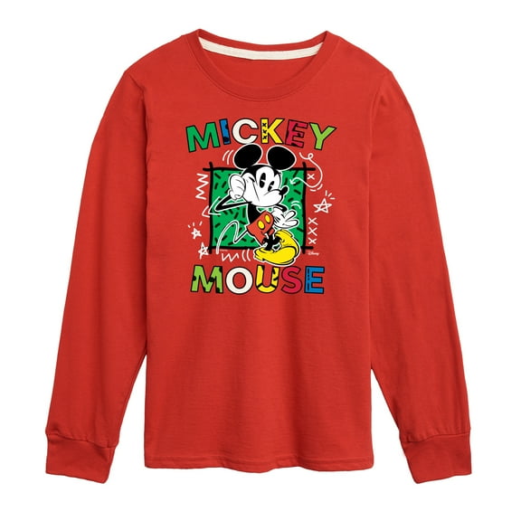 Disney - Mickey Mouse Cartoon Pop - Toddler & Youth Long Sleeve Graphic T-Shirt