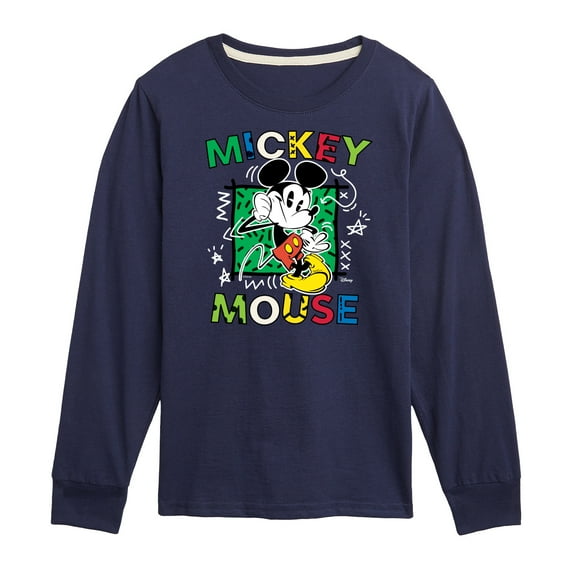 Disney - Mickey Mouse Cartoon Pop - Toddler & Youth Long Sleeve Graphic T-Shirt