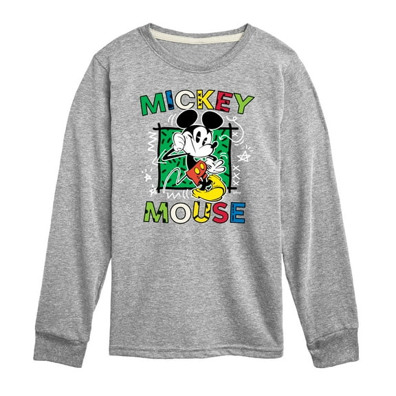 Disney - Mickey Mouse Cartoon Pop - Toddler & Youth Long Sleeve Graphic T-Shirt