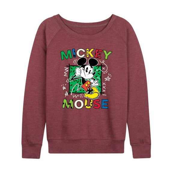 Disney - Mickey Mouse Cartoon Pop - Women's Lightweight French Terry Long Sleeve Shirt