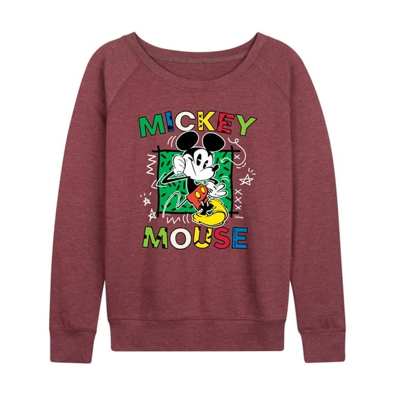 Disney - Mickey Mouse Cartoon Pop - Women's Lightweight French Terry Long Sleeve Shirt