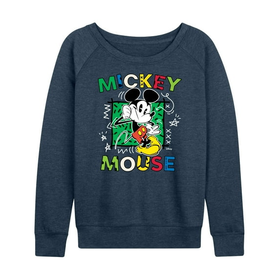 Disney - Mickey Mouse Cartoon Pop - Women's Lightweight French Terry Long Sleeve Shirt
