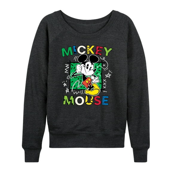 Disney - Mickey Mouse Cartoon Pop - Women's Lightweight French Terry Long Sleeve Shirt
