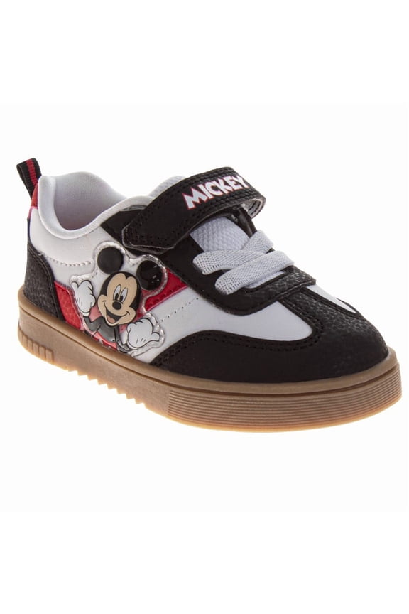 Mickey Mouse Casuals Boys Sneakers (Toddler Little Kids), Black White, Size: 12