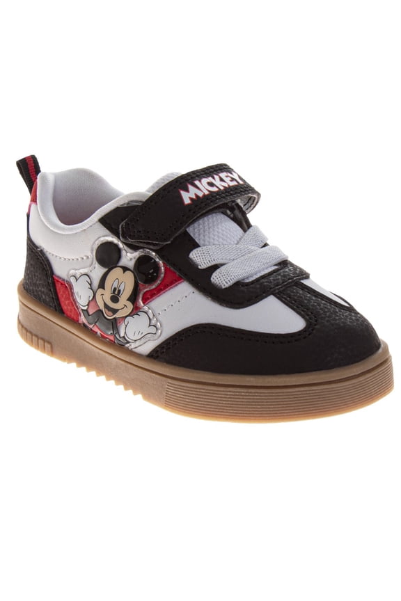 Mickey Mouse Casuals Boys Sneakers (Toddler Little Kids), Black White, Size: 9