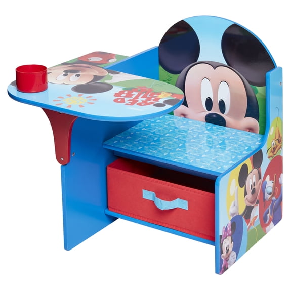 Disney Mickey Mouse Kids Popular 1 Piece Storage Outdoor Activity Table and Chair Set, Blue