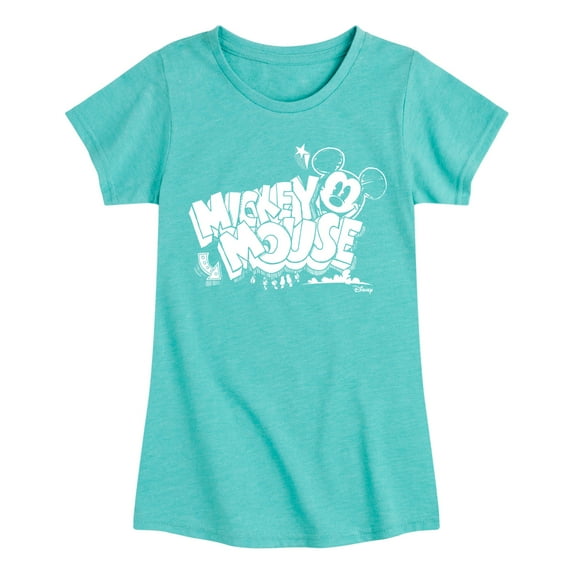 Disney - Mickey Mouse Chalk Drawing - Toddler & Youth Girls Short Sleeve Graphic T-Shirt