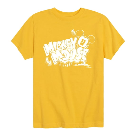 Disney - Mickey Mouse Chalk Drawing - Youth Short Sleeve Graphic T-Shirt