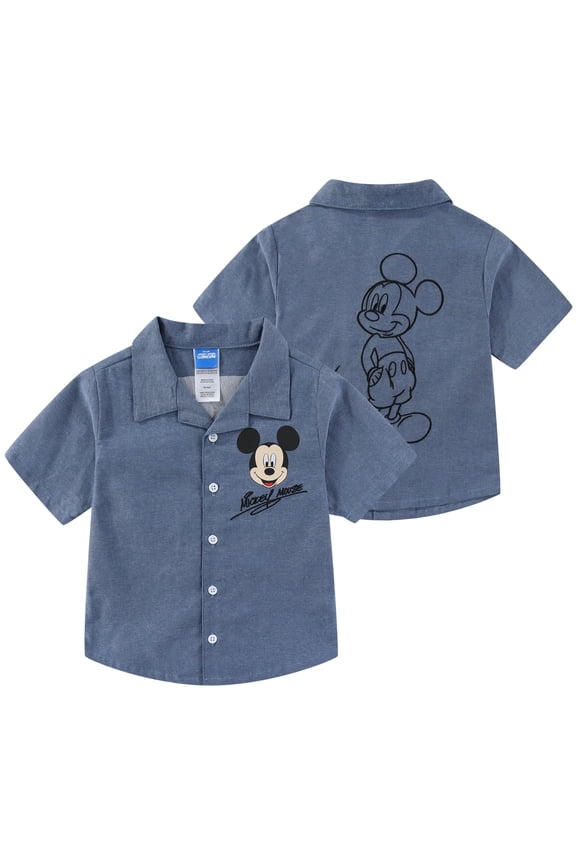 Mickey Mouse Chambray Button Down Shirt (Boys), Sizes 2T-7