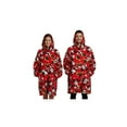 thumbnail image 1 of Disney Mickey Mouse Character Faces Adult Red Long Sleeve Hooded Blanket, 1 of 7