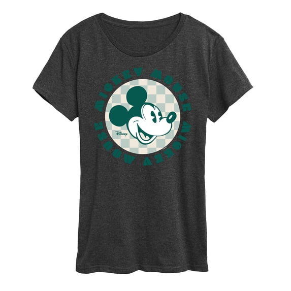 Disney - Mickey Mouse Checker Badge - Women's Short Sleeve Graphic T-Shirt