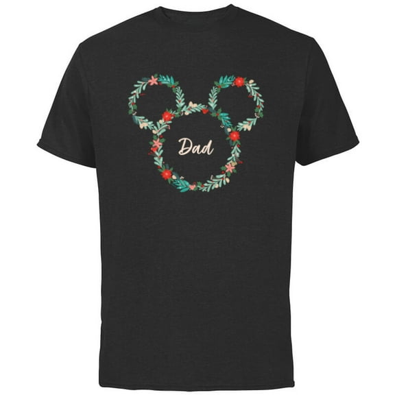 Disney Mickey Mouse Christmas Family Vacation Trip Dad - Short Sleeve Cotton T-Shirt for Adults - Customized-Black