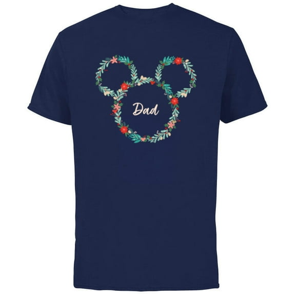 Disney Mickey Mouse Christmas Family Vacation Trip Dad - Short Sleeve Cotton T-Shirt for Adults - Customized-Navy