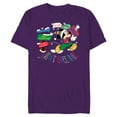thumbnail image 1 of Disney Mickey Mouse Christmas Holiday Gift Running Late - Short Sleeve Blended T-Shirt for Adults - Customized-Purple, 1 of 5