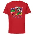 thumbnail image 1 of Disney Mickey Mouse Christmas Holiday Gift Running Late - Short Sleeve Cotton T-Shirt for Adults - Customized-Red, 1 of 5
