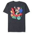 thumbnail image 1 of Disney Mickey Mouse Christmas Holiday Naughty or Nice? Eek! - Short Sleeve Blended T-Shirt for Adults - Customized-Navy Heather, 1 of 5