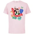 thumbnail image 1 of Disney Mickey Mouse Christmas Holiday Naughty or Nice? Eek! - Short Sleeve Cotton T-Shirt for Adults - Customized-Soft Pink, 1 of 5