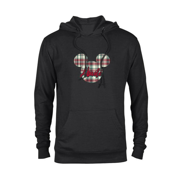 Disney Mickey Mouse Christmas Holiday Plaid for Abuelo - Pullover Hoodie for Adults - Customized-Black