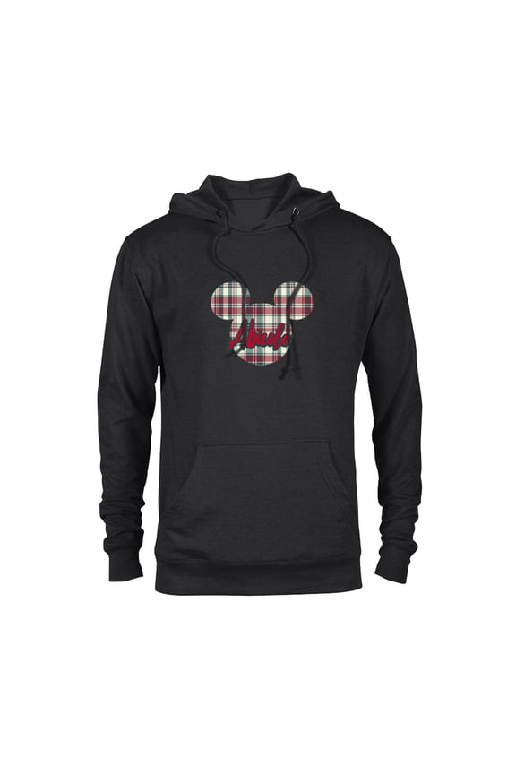 Mickey Mouse Christmas Holiday Plaid for Abuelo - Pullover Hoodie for Adults - Customized-Black