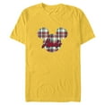 thumbnail image 1 of Disney Mickey Mouse Christmas Holiday Plaid for Abuelo - Short Sleeve Blended T-Shirt for Adults - Customized-Yellow, 1 of 5