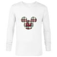 thumbnail image 1 of Disney Mickey Mouse Christmas Holiday Plaid for Dad - Long Sleeve T-Shirt for Men - Customized-White, 1 of 5