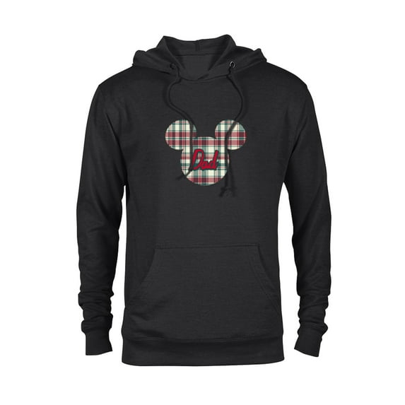 Disney Mickey Mouse Christmas Holiday Plaid for Dad - Pullover Hoodie for Adults - Customized-Black