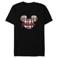 thumbnail image 1 of Disney Mickey Mouse Christmas Holiday Plaid for Grandpa - Short Sleeve Blended T-Shirt for Adults - Customized-Black, 1 of 5