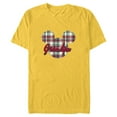 thumbnail image 1 of Disney Mickey Mouse Christmas Holiday Plaid for Grandpa - Short Sleeve Blended T-Shirt for Adults - Customized-Yellow, 1 of 5