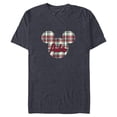 thumbnail image 1 of Disney Mickey Mouse Christmas Holiday Plaid for Padre - Short Sleeve Blended T-Shirt for Adults - Customized-Navy Heather, 1 of 5
