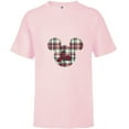 thumbnail image 1 of Disney Mickey Mouse Christmas Holiday Plaid for Son - Short Sleeve T-Shirt for Kids - Customized-Soft Pink, 1 of 5