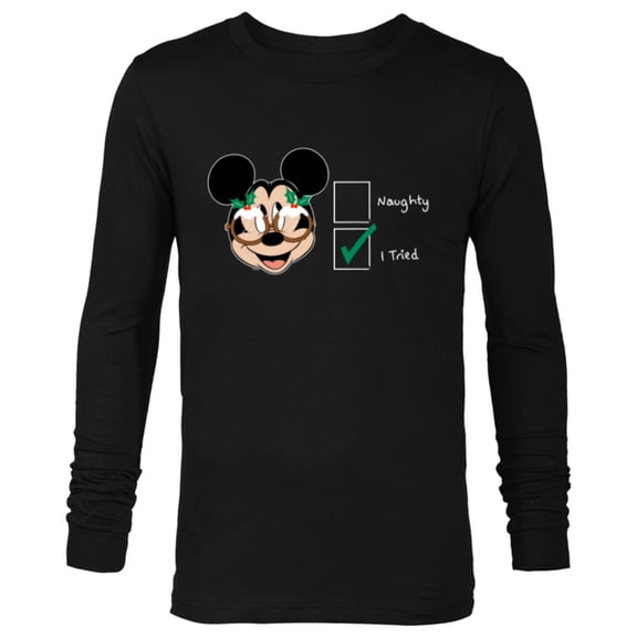 Disney Mickey Mouse Christmas I Tried Not to be Naughty - Long Sleeve T-Shirt for Men - Customized-Black