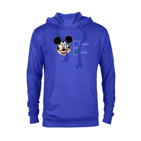 Disney Mickey Mouse Christmas I Tried Not to be Naughty - Pullover Hoodie for Adults - Customized-Navy