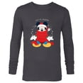 thumbnail image 1 of Disney Mickey Mouse Christmas Santa Hat & Scarf Let it Snow - Long Sleeve T-Shirt for Men - Customized-Charcoal Heather, 1 of 5