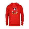 thumbnail image 1 of Disney Mickey Mouse Christmas Santa Hat & Scarf Let it Snow - Pullover Hoodie for Adults - Customized-Red, 1 of 5