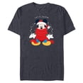 thumbnail image 1 of Disney Mickey Mouse Christmas Santa Hat & Scarf Let it Snow - Short Sleeve Blended T-Shirt for Adults - Customized-Navy Heather, 1 of 5