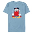 thumbnail image 1 of Disney Mickey Mouse Christmas Santa Hat & Scarf Let it Snow - Short Sleeve Blended T-Shirt for Adults - Customized-Ocean Blue, 1 of 5