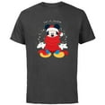 thumbnail image 1 of Disney Mickey Mouse Christmas Santa Hat & Scarf Let it Snow - Short Sleeve Cotton T-Shirt for Adults - Customized-Charcoal, 1 of 5