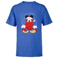 thumbnail image 1 of Disney Mickey Mouse Christmas Santa Hat & Scarf Let it Snow - Short Sleeve T-Shirt for Kids - Customized-Royal, 1 of 5